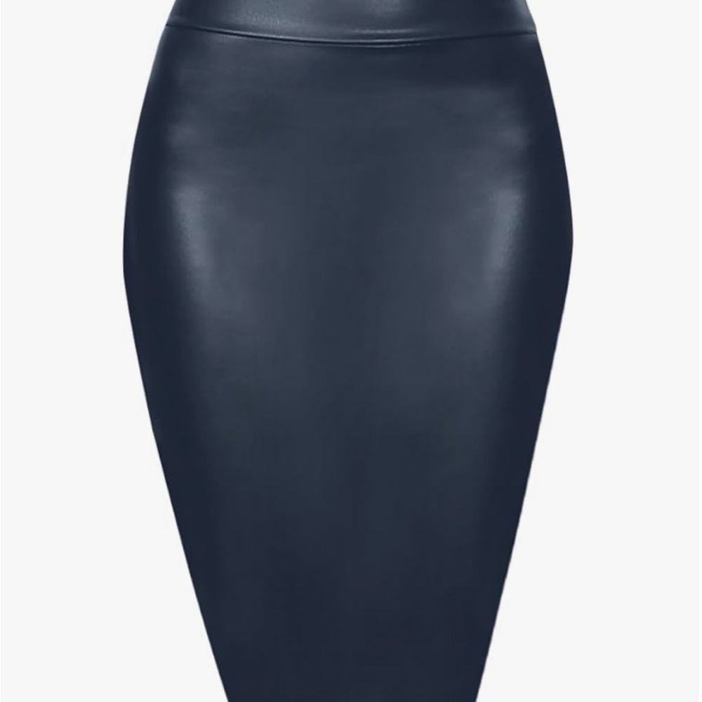 Faux leather Navy pencil skirt